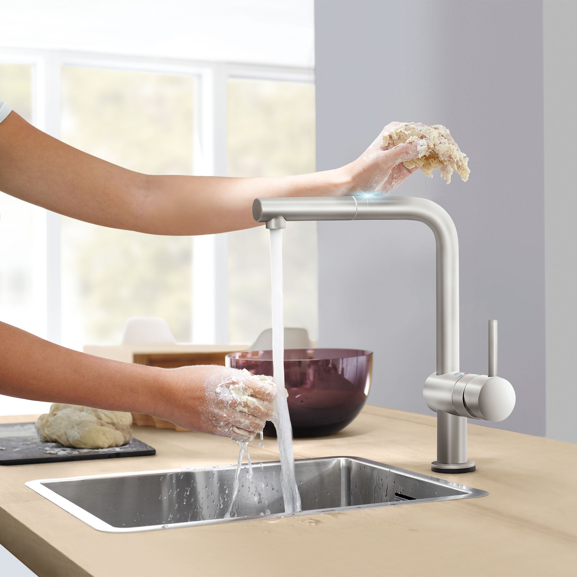 Grohe Single Handle Pull-Out Kitchen Faucet Dual Spray 1.75 GPM Grohe