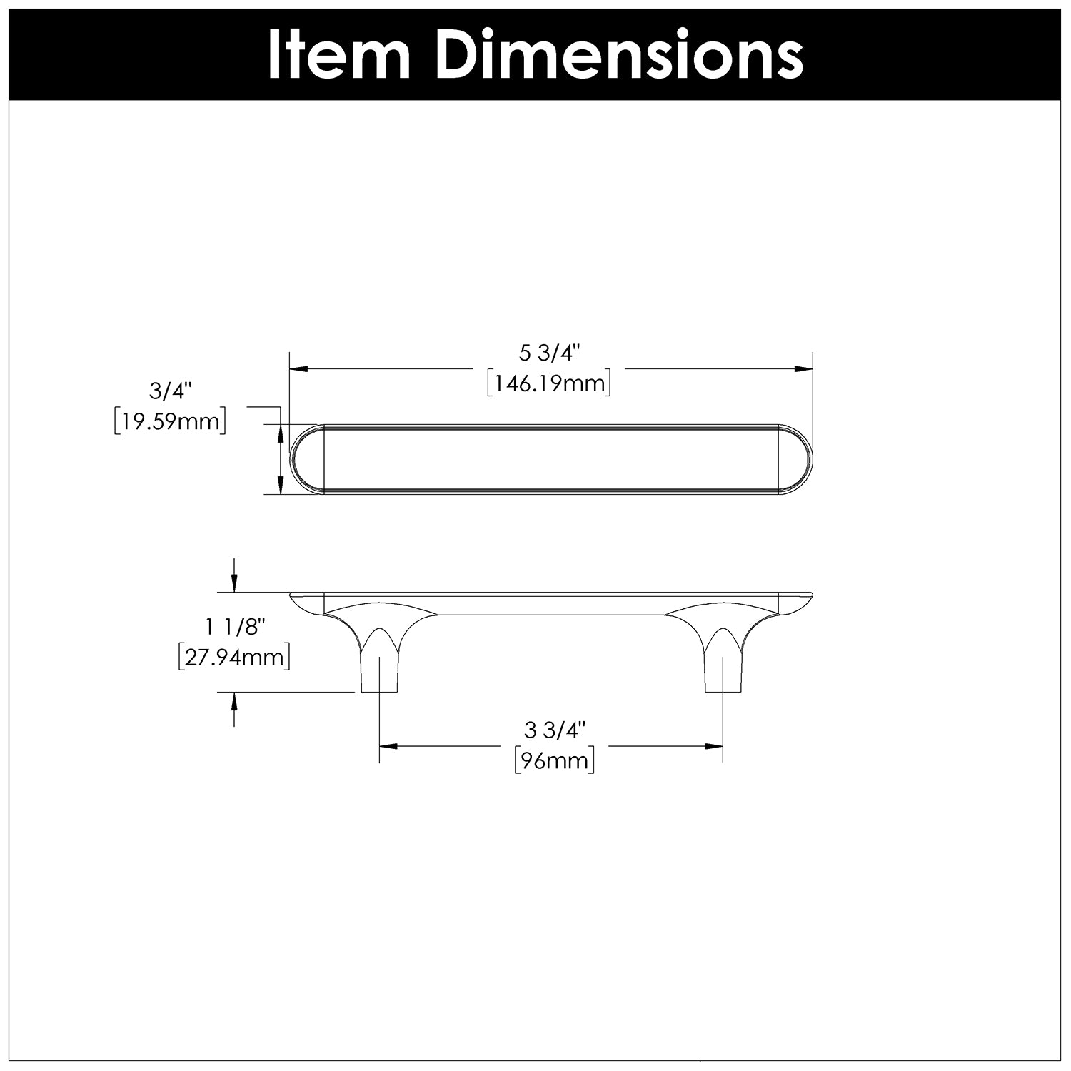 Hickory Hardware Maven Pull 3-3/4 Inch (96mm) Center to Center Hickory Hardware