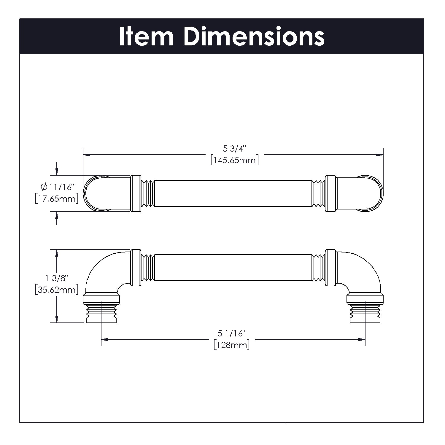 Hickory Hardware Pipeline Pull 5-1/16 Inch (128mm) Center to Center Hickory Hardware