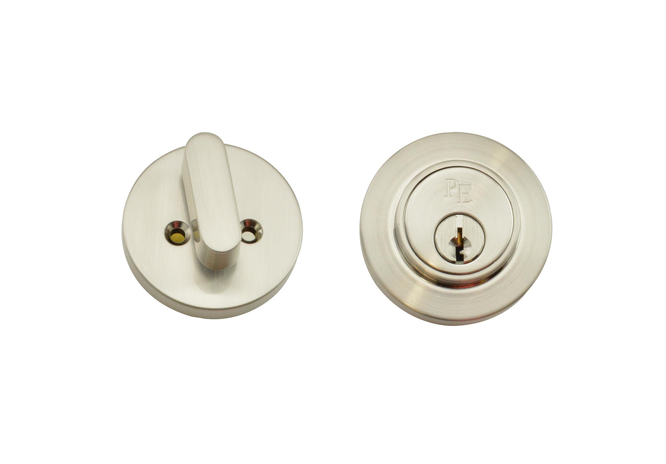Weslock Round Single Cylinder Deadbolt with Adjustable Latch and Round Corner Full Lip Strike Weslock