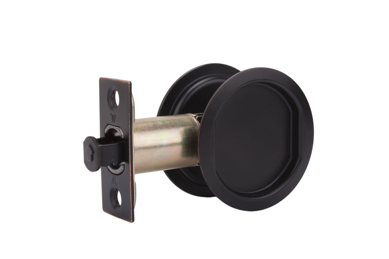 Weslock Round Passage Pocket Door Lock with Adjustable Backset and Full Lip Strike Weslock