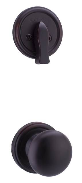 Weslock Impresa Interior Single Cylinder Handleset Trim with Adjustable Latch and Round Corner Strikes Weslock