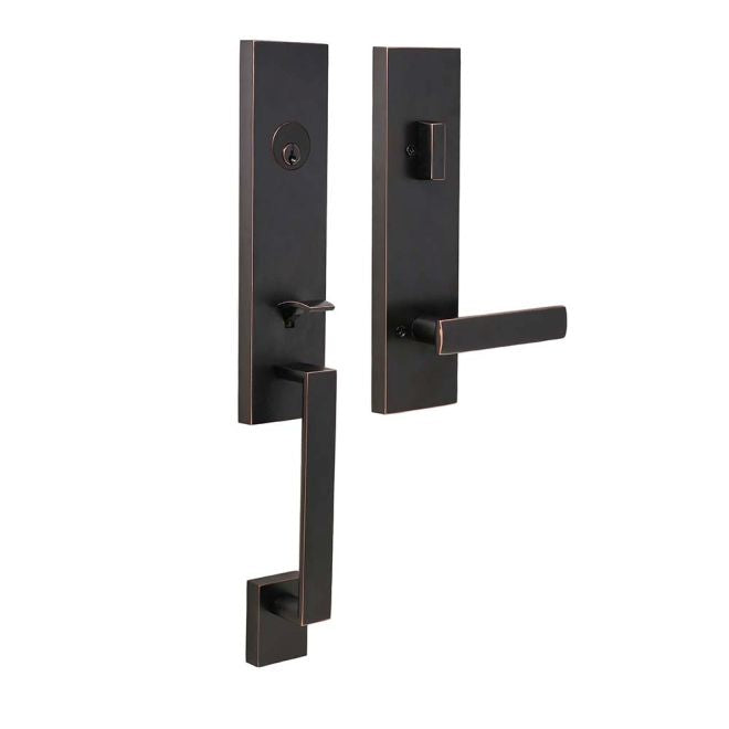 Weslock Leighton Single Cylinder Handleset with Utica Lever Trim with Adjustable Latch and Round and Square Corner Strikes Weslock