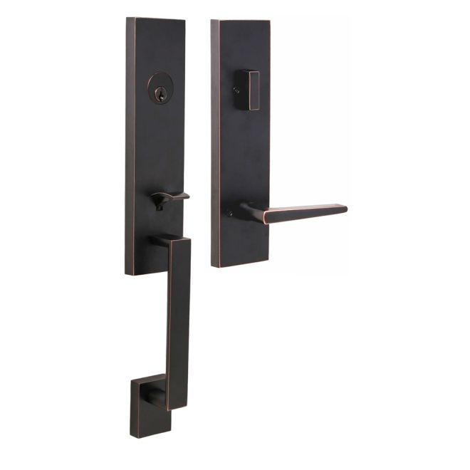Weslock Leighton Single Cylinder Handleset with Philtower Lever Trim with Adjustable Latch and Round and Square Corner Strikes Weslock