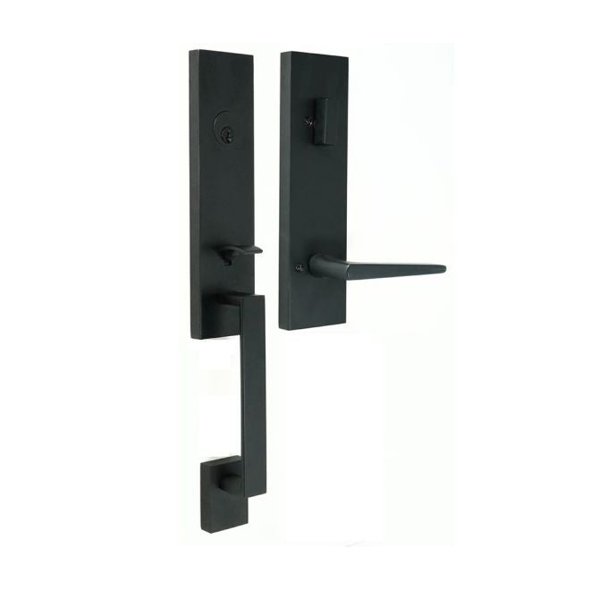 Weslock Leighton Single Cylinder Handleset with Philtower Lever Trim with Adjustable Latch and Round and Square Corner Strikes Weslock