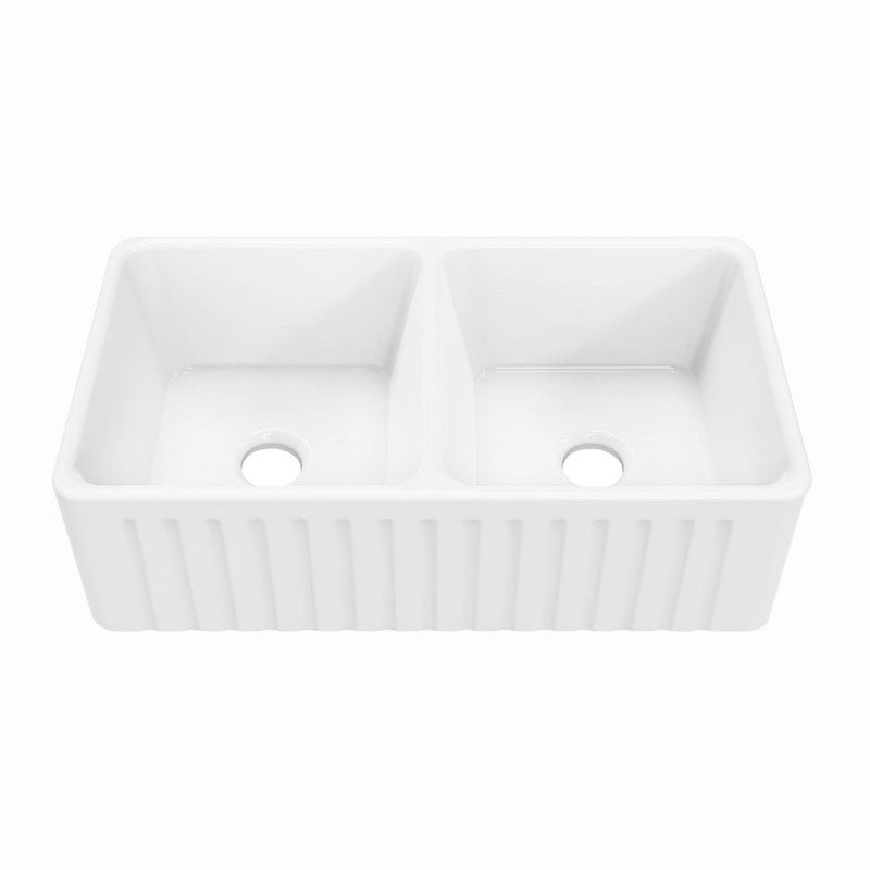Swiss Madison Delice 34" Double Basin Ceramic Farmhouse Kitchen Sink