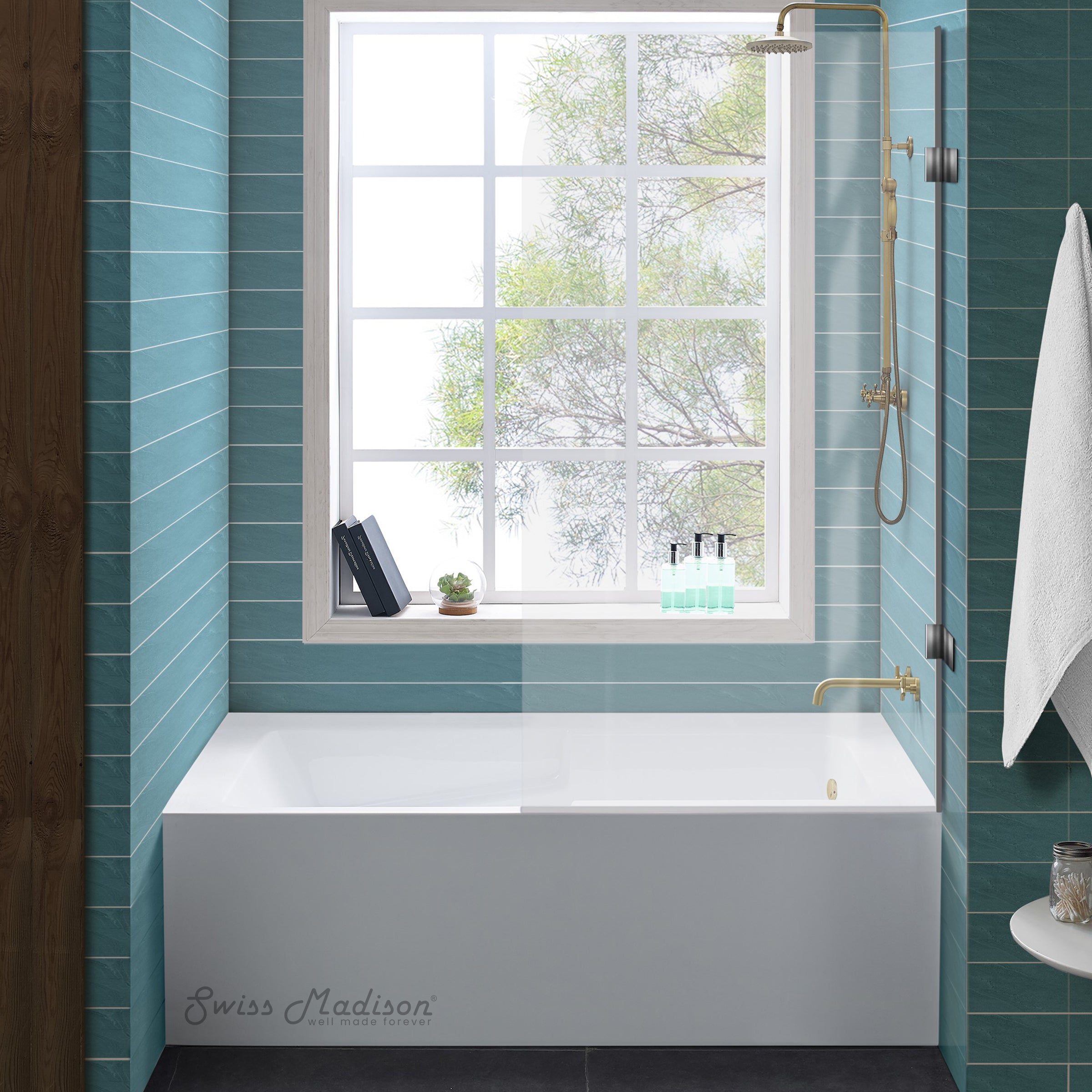 Swiss Madison Ivy 60" x 30" Alcove Bathtub with Apron