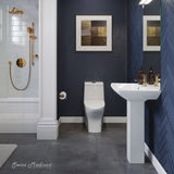 Swiss Madison Sublime Two-Piece Glossy White Ceramic Rectangular Pedestal Sink