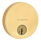 Kwikset Uptown Round Contemporary Low Profile Single Cylinder SmartKey Deadbolt with 6AL Latch and STRKP Strike Pack which includes Square Corner, Round Corner and 5303 Round Corner Full Lip Strikes KA3 Kwikset