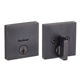 Kwikset Downtown Square Contemporary Low Profile Single Cylinder SmartKey Deadbolt with 6AL Latch and STRKP Strike Pack which includes Square Corner, Round Corner and 5303 Round Corner Full Lip Strikes KA3 Kwikset