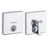 Kwikset Downtown Square Contemporary Low Profile Single Cylinder SmartKey Deadbolt with 6AL Latch and STRKP Strike Pack which includes Square Corner, Round Corner and 5303 Round Corner Full Lip Strikes KA3 Kwikset