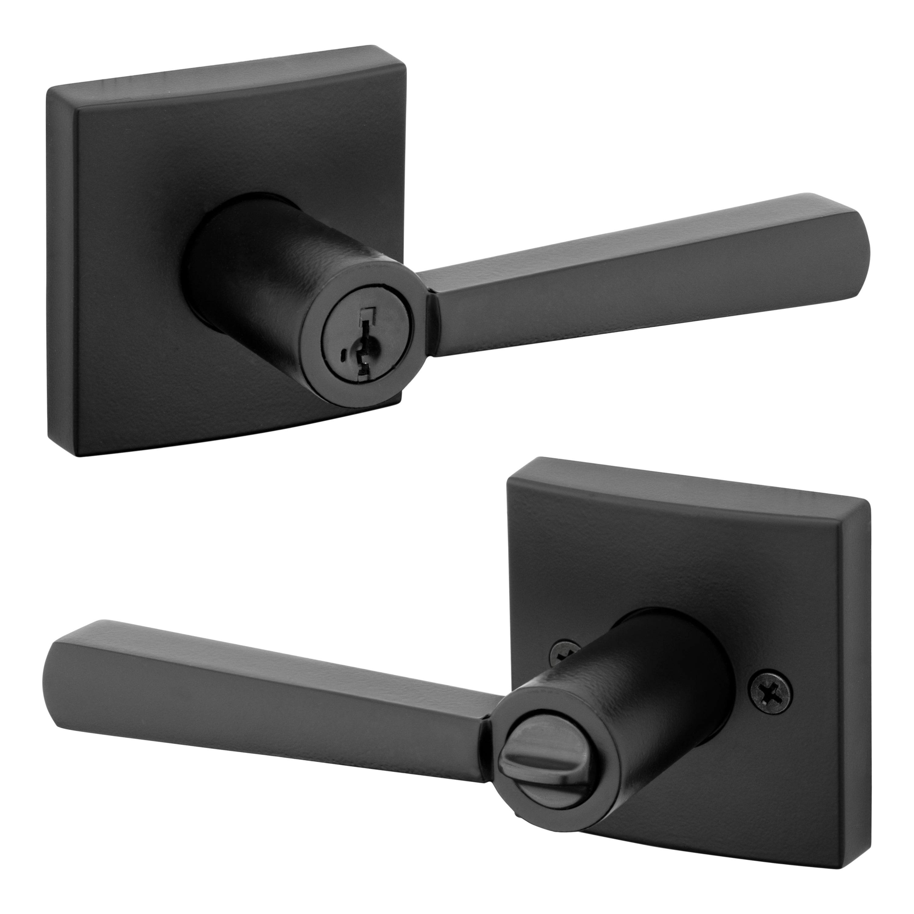 Baldwin Prestige Entry Spyglass Lever with Square Rose with 6AL Latch; RCS Strike; and SmartKey Baldwin Prestige