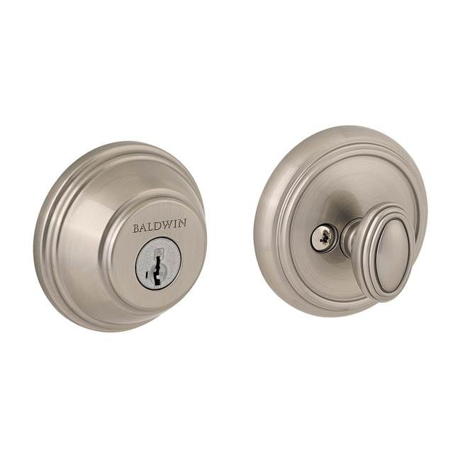 Baldwin Prestige Round Single Cylinder Deadbolt with RCAL Latch; RCS Strike; and Smart Key Baldwin Prestige