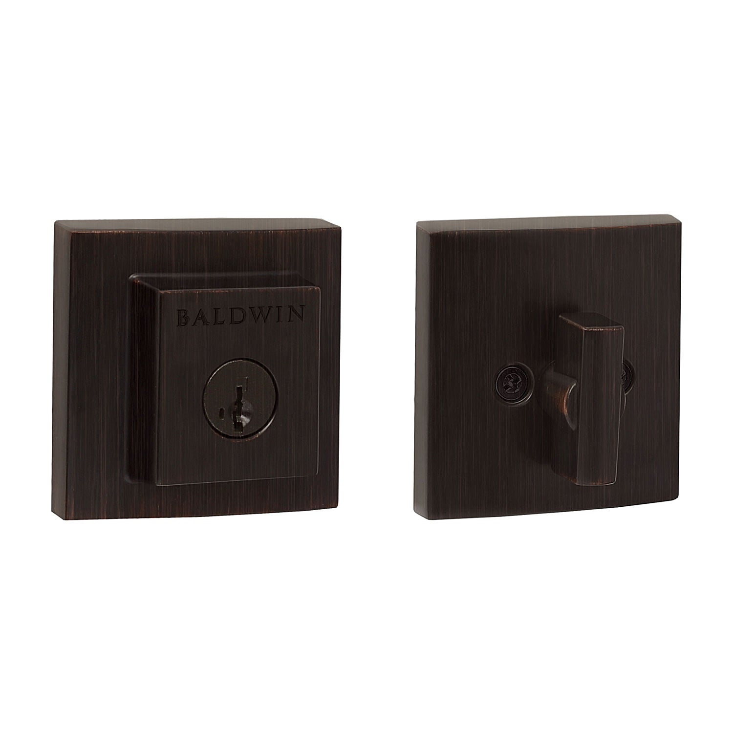 Baldwin Prestige Square Single Cylinder Deadbolt with RCAL Latch; RCS Strike; and Smart Key Baldwin Prestige