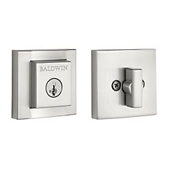 Baldwin Prestige Square Single Cylinder Deadbolt with RCAL Latch; RCS Strike; and Smart Key Baldwin Prestige
