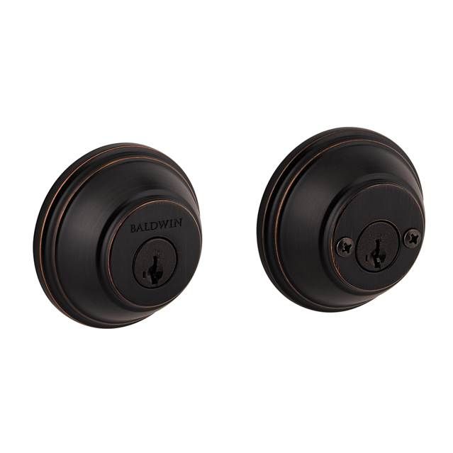Baldwin Prestige Round Double Cylinder Deadbolt with RCAL Latch; RCS Strike; and Smart Key Baldwin Prestige