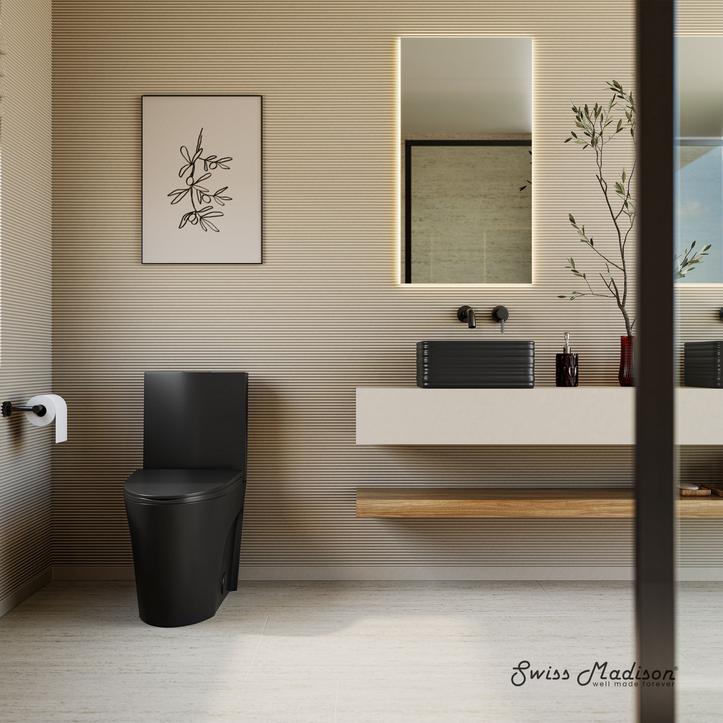 Swiss Madison St. Tropez One-Piece 14" Rough-in 1.1/1.6 GPF Dual Top Flush Elongated Toilet