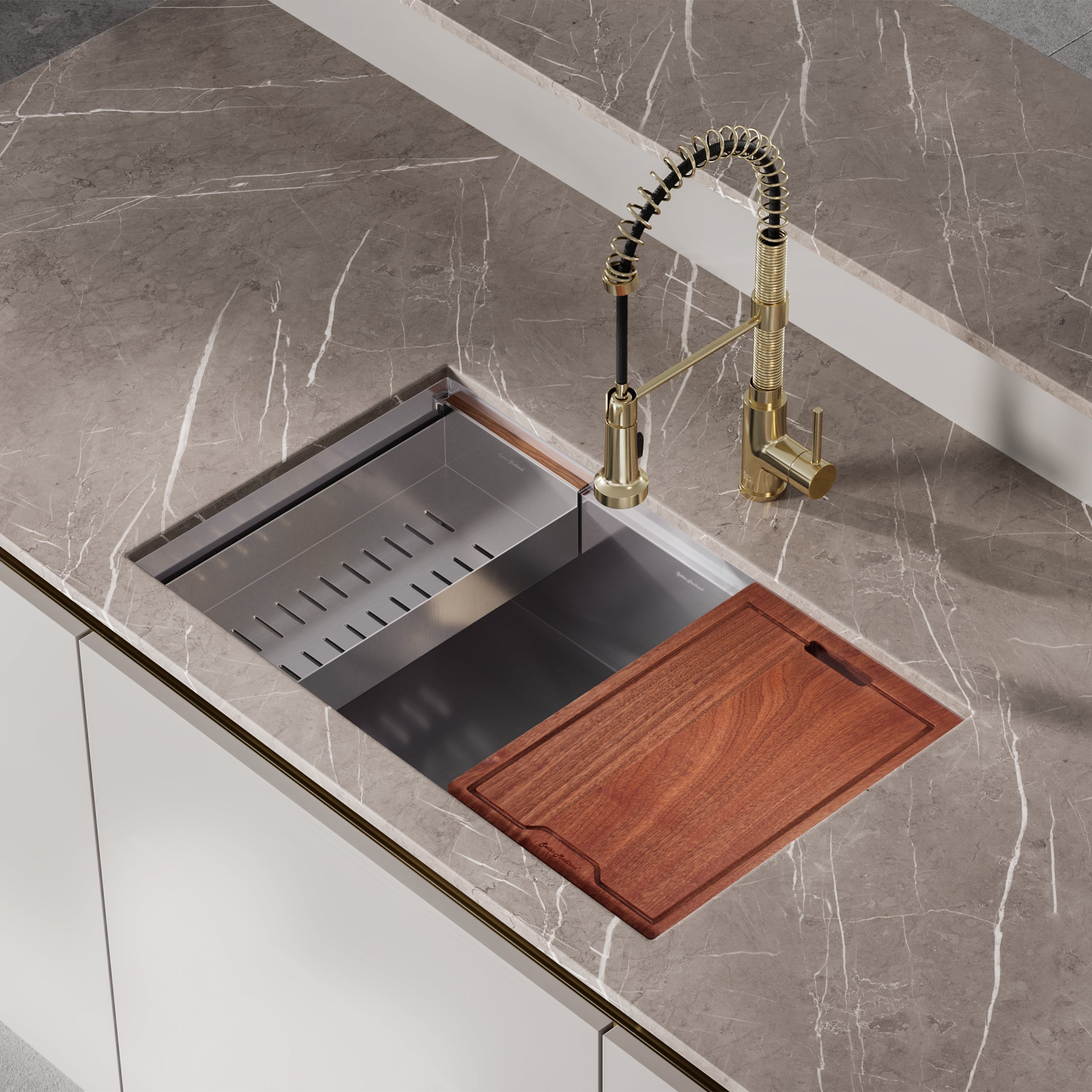 Swiss Madison Rivage 32 x 19 Single Basin Undermount Kitchen Workstation Sink