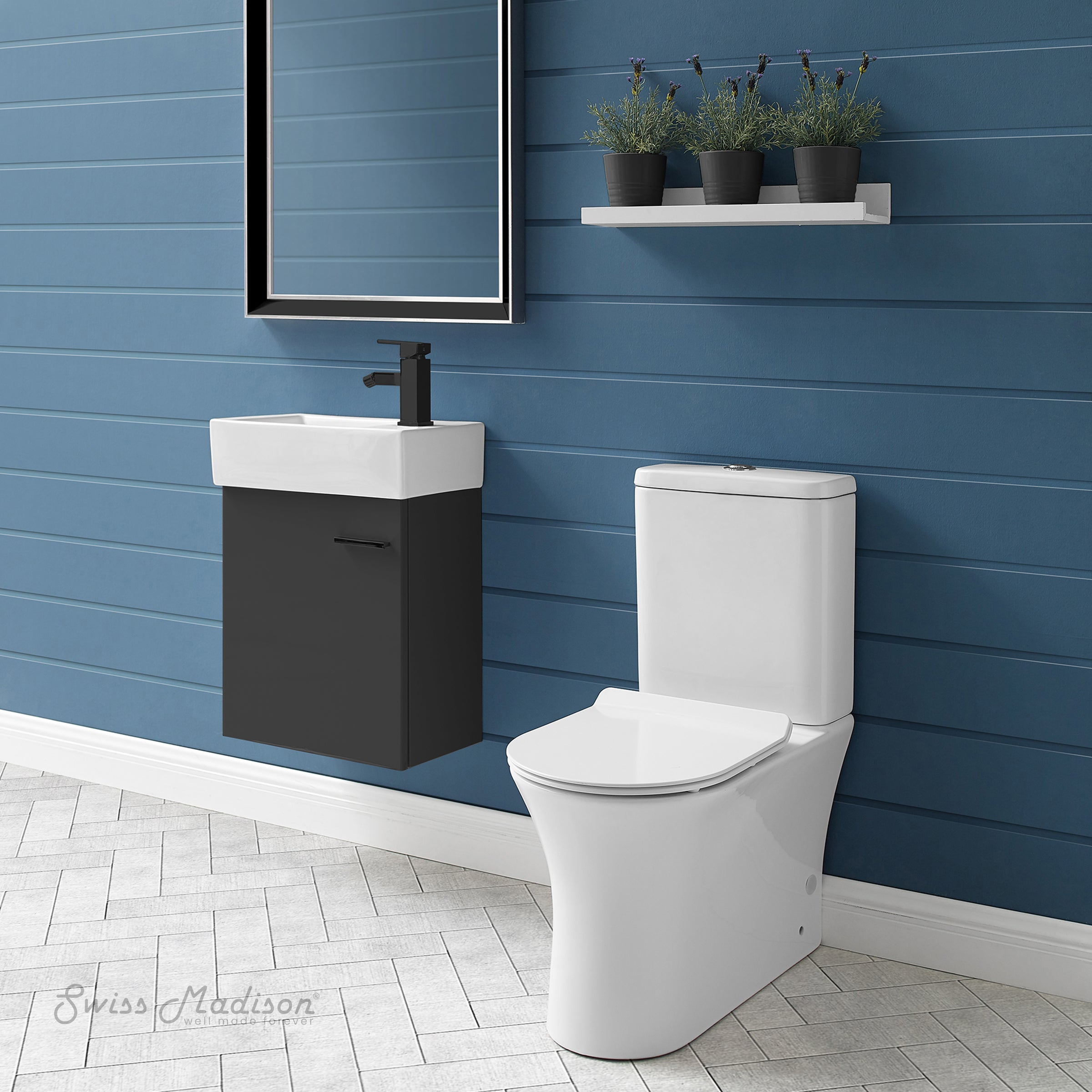 Swiss Madison Calice Two-Piece Elongated Rear Outlet Toilet Dual-Flush 1.1/1.6 gpf