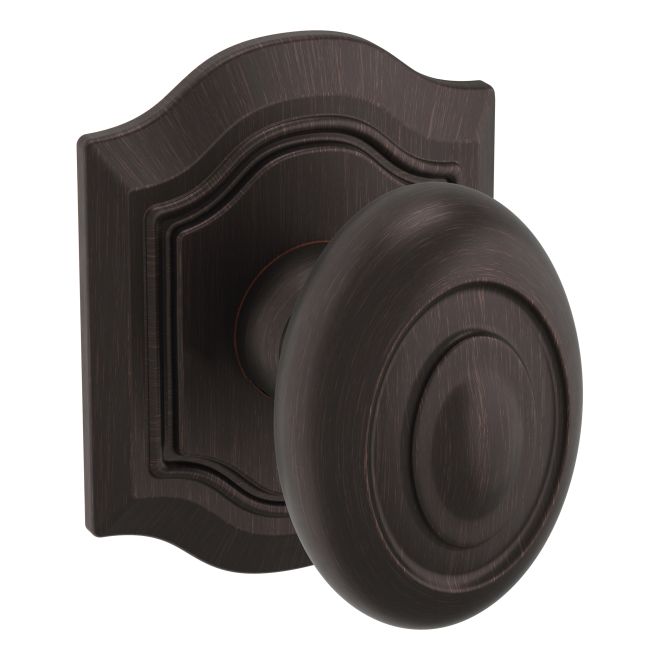 Baldwin 5077 Preconfigured 5077 Bethpage Knob with R027 Bethpage Rose Half Dummy Lock Baldwin Estate