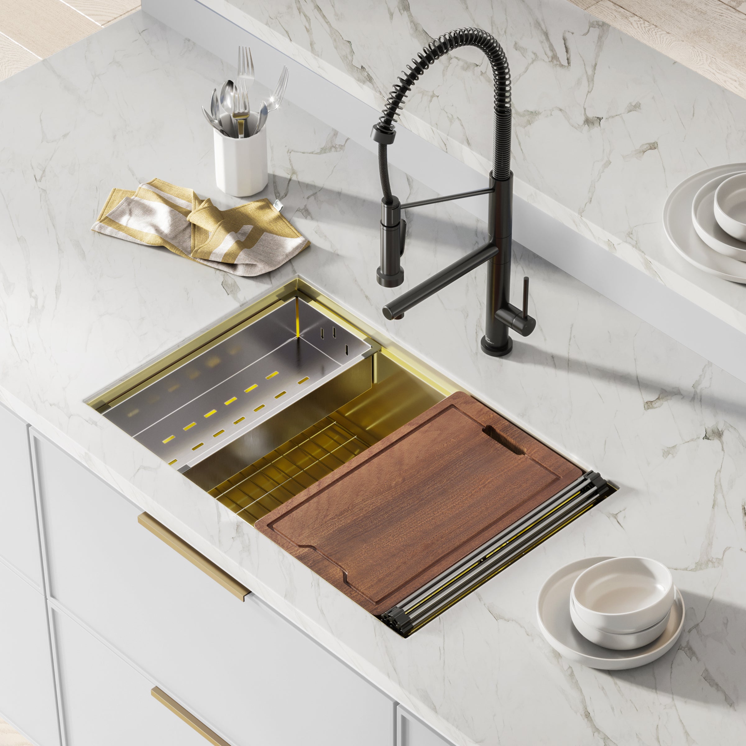 Swiss Madison Tourner 30 x 19 Stainless Steel, Single Basin, Undermount Kitchen Workstation Sink