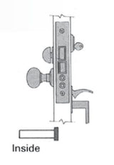 Baldwin 6020 Left Hand Residential Entrance Handleset by Knob 2-3/4" Backset Mortise Lock Body Baldwin Estate