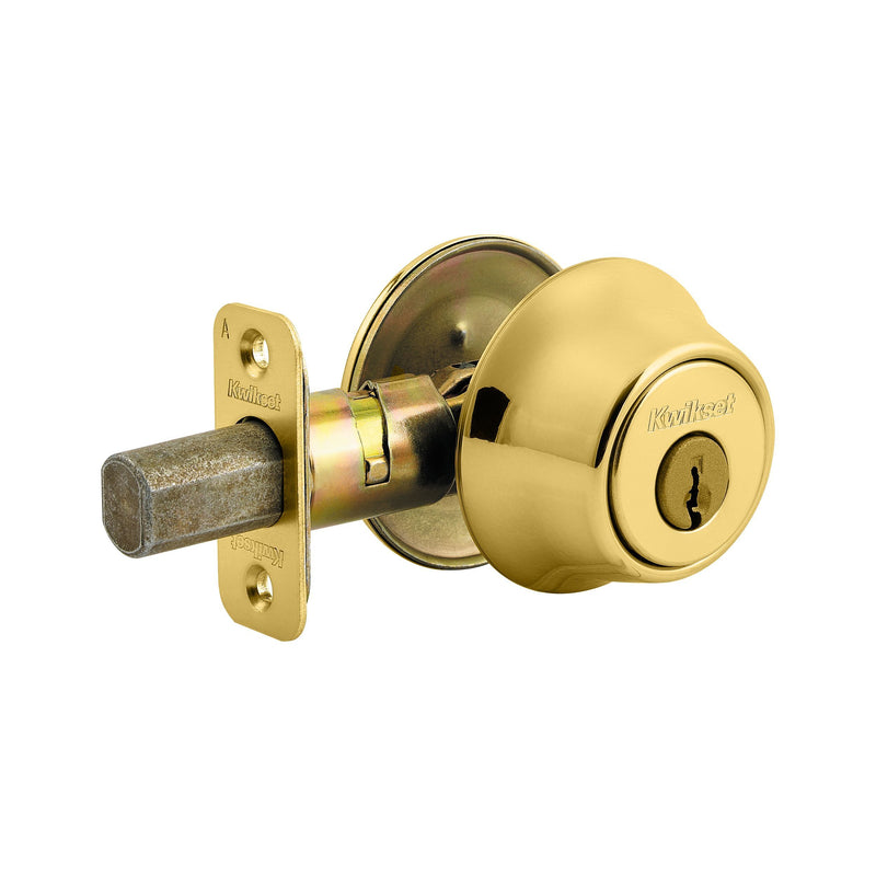 Kwikset Single Cylinder Deadbolt with RCAL Latch and Dual RCS and 5303 Full Lip Strike K3 Kwikset