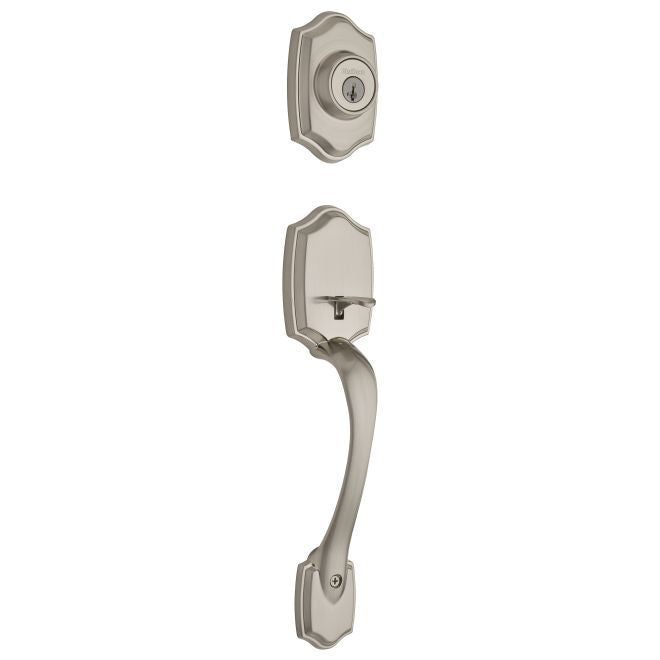 Kwikset Belleview Single Cylinder Exterior Handleset SmartKey with RCAL Latch and Dual RCS and 5303 Full Lip Strike Kwikset
