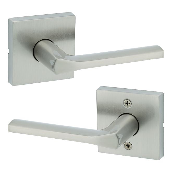 Kwikset Lisbon Lever with Square Rose Passage Door Lock with 6AL Latch and RCS Strike Kwikset