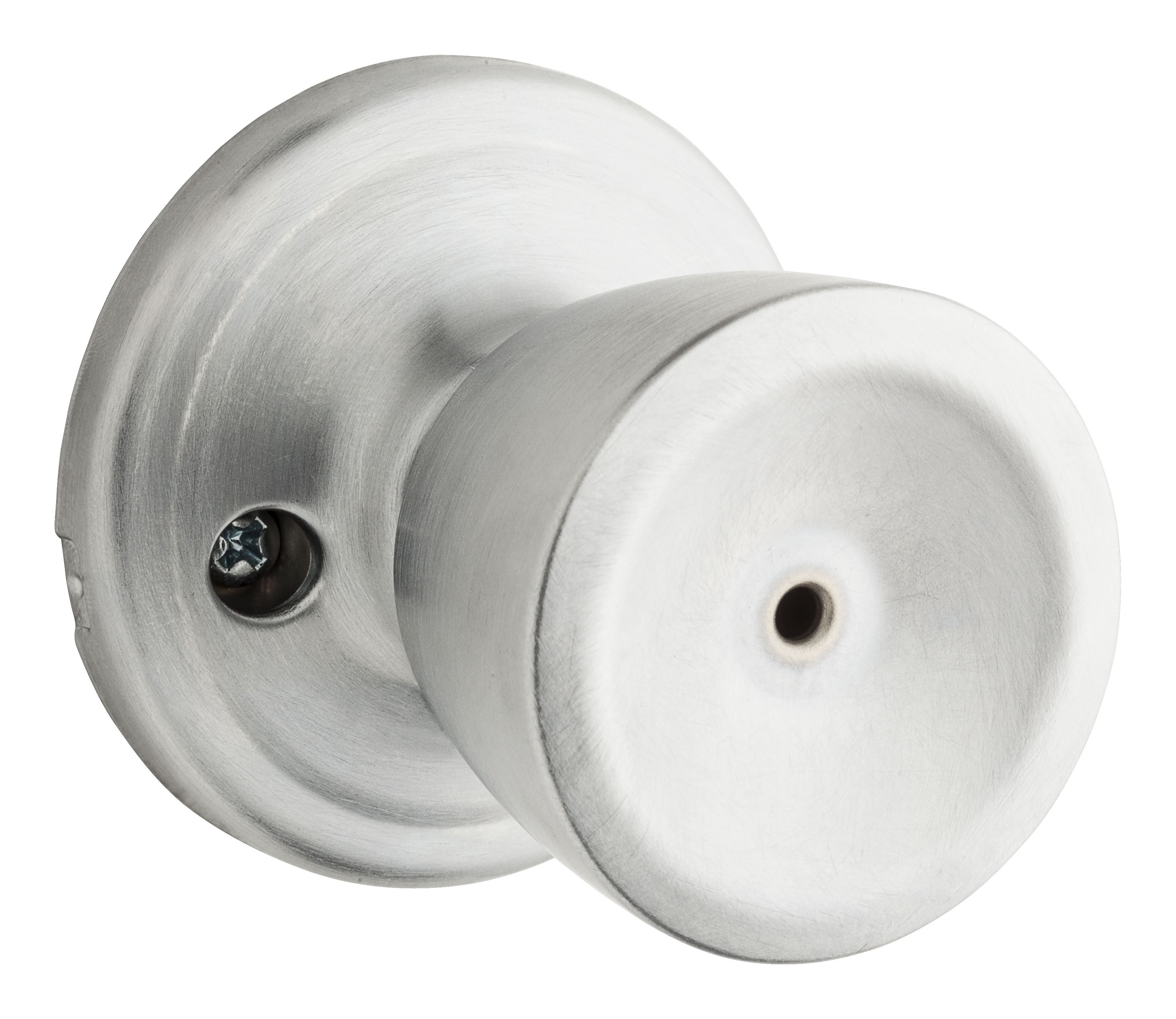 Kwikset Abbey Knob Privacy Door Lock with New Chassis with 6AL Latch and RCS Strike Satin Chrome Finish Kwikset