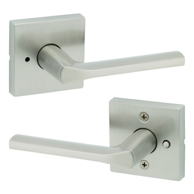 Kwikset Lisbon Lever with Square Rose Privacy Door Lock with 6AL Latch and RCS Strike Kwikset