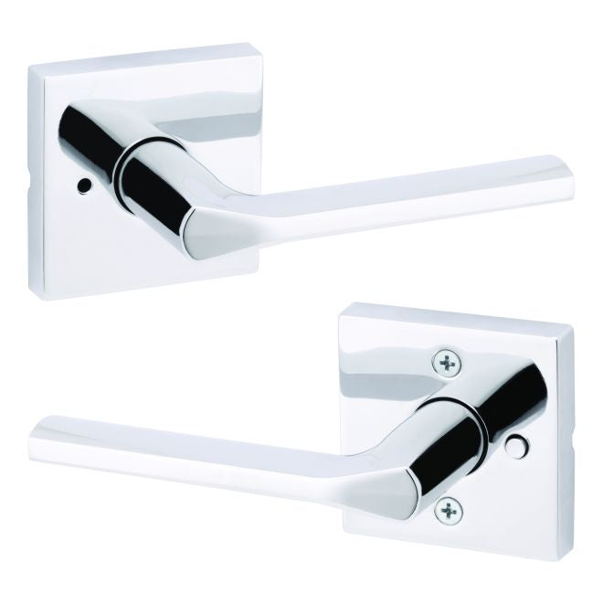 Kwikset Lisbon Lever with Square Rose Privacy Door Lock with 6AL Latch and RCS Strike Kwikset