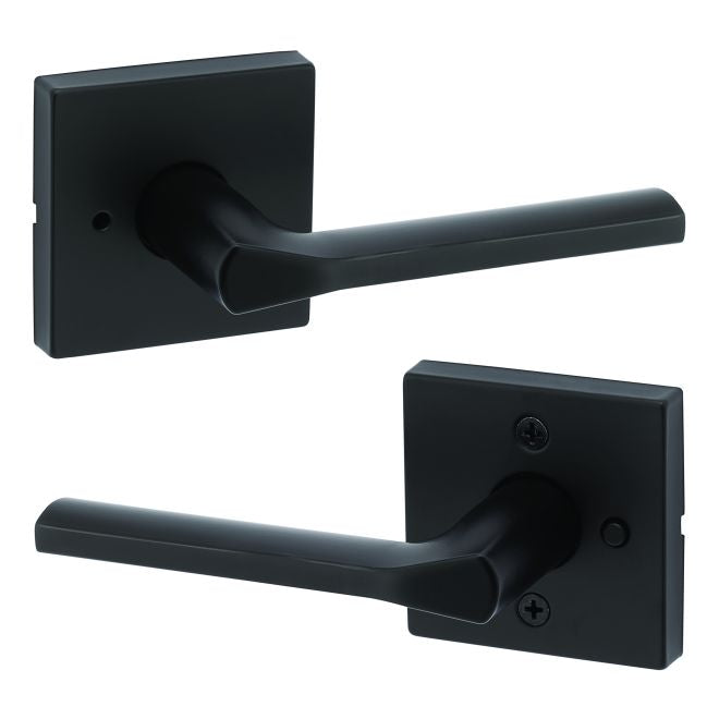 Kwikset Lisbon Lever with Square Rose Privacy Door Lock with 6AL Latch and RCS Strike Kwikset