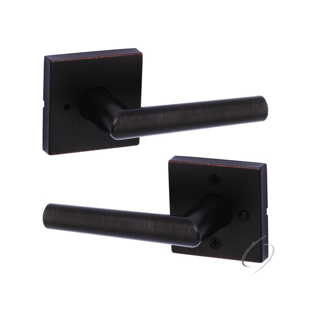 Kwikset Milan Lever with Square Rose Privacy Door Lock with 6AL Latch and RCS Strike Kwikset