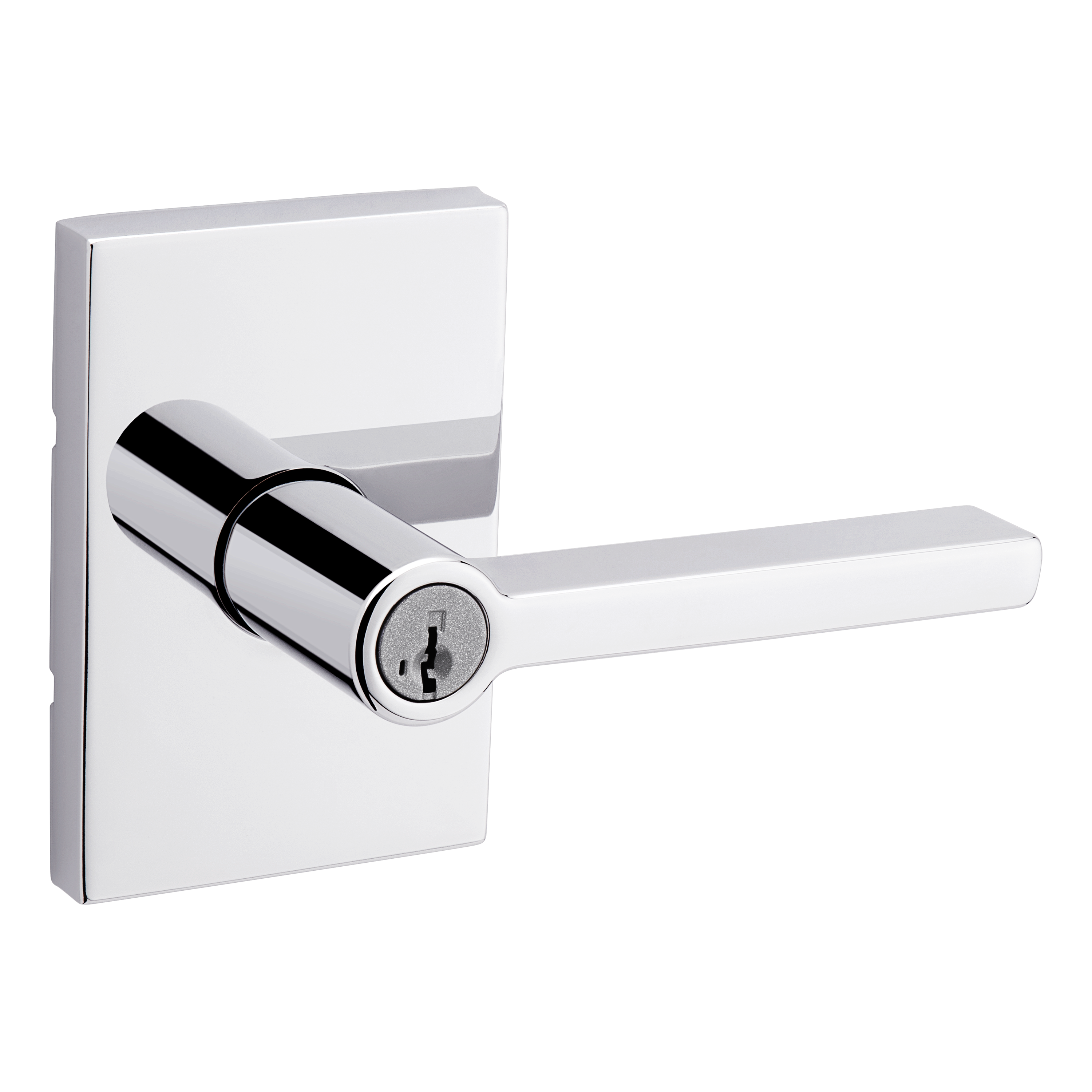 Kwikset Halifax Lever with Rectangular Rose Entry Door Lock SmartKey with 6AL Latch and RCS Strike Kwikset