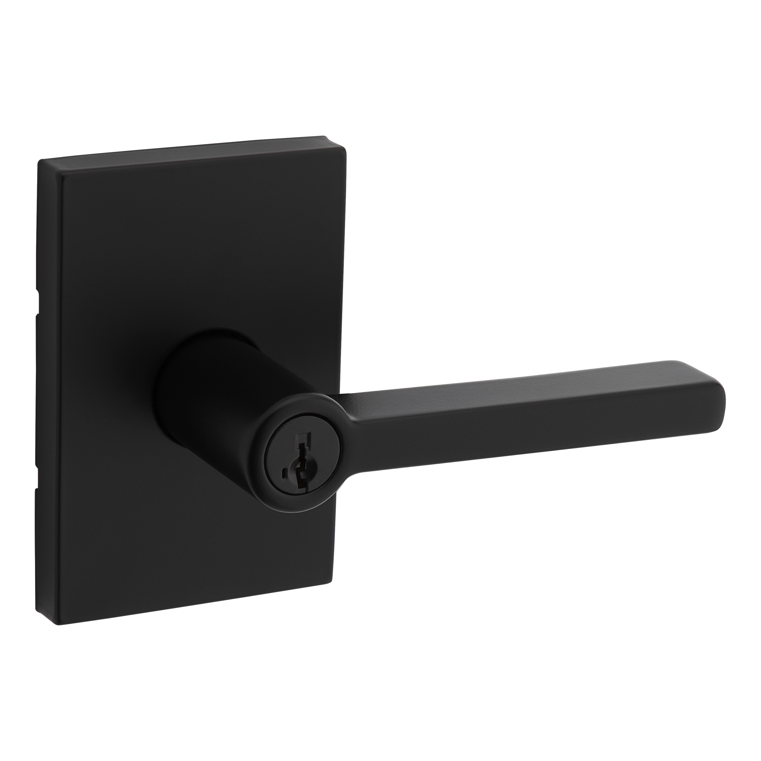 Kwikset Halifax Lever with Rectangular Rose Entry Door Lock SmartKey with 6AL Latch and RCS Strike Kwikset