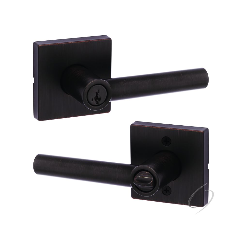 Kwikset Milan Lever with Square Rose Entry Door Lock SmartKey with 6AL Latch and RCS Strike Kwikset