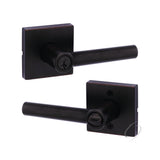 Kwikset Milan Lever with Square Rose Entry Door Lock SmartKey with 6AL Latch and RCS Strike Kwikset