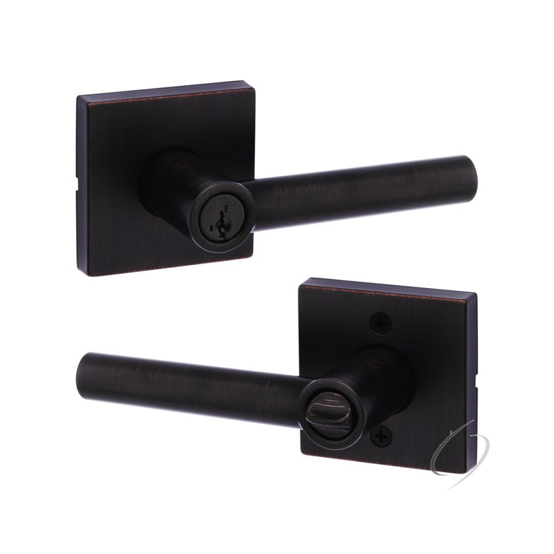 Kwikset Milan Lever with Square Rose Entry Door Lock SmartKey with 6AL Latch and RCS Strike Kwikset