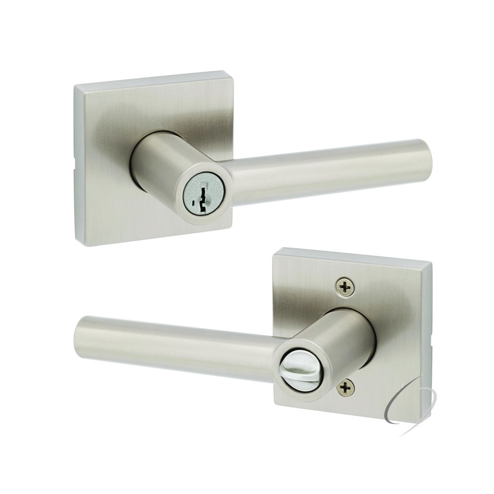 Kwikset Milan Lever with Square Rose Entry Door Lock SmartKey with 6AL Latch and RCS Strike Kwikset