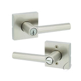 Kwikset Milan Lever with Square Rose Entry Door Lock SmartKey with 6AL Latch and RCS Strike Kwikset