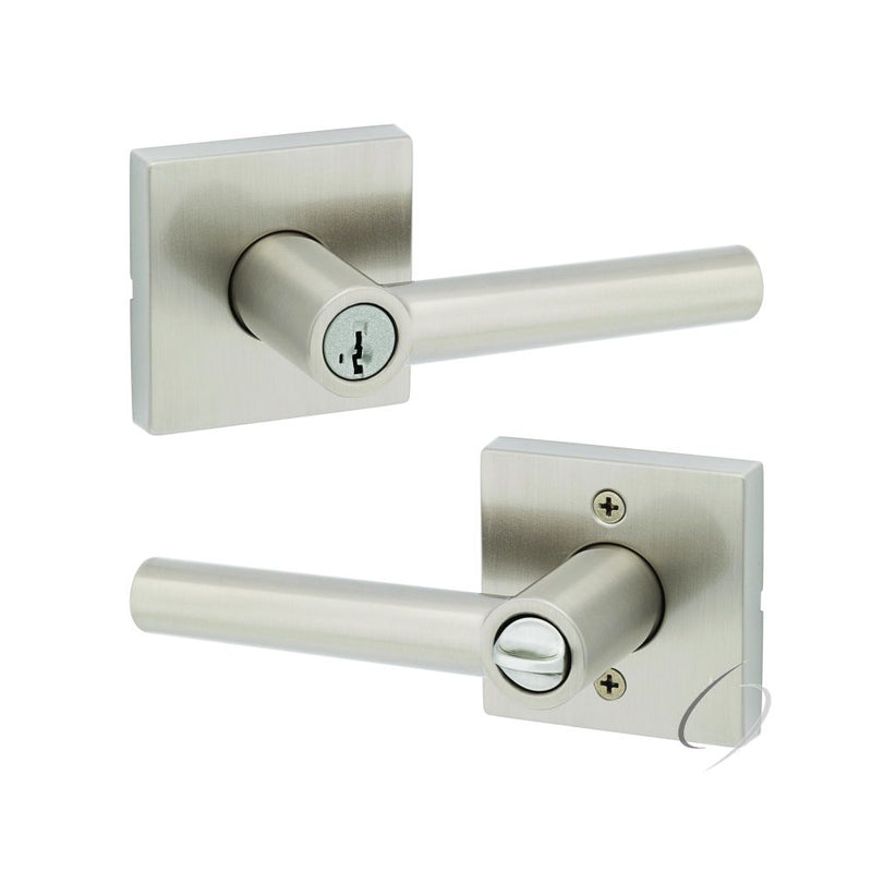 Kwikset Milan Lever with Square Rose Entry Door Lock SmartKey with 6AL Latch and RCS Strike Kwikset