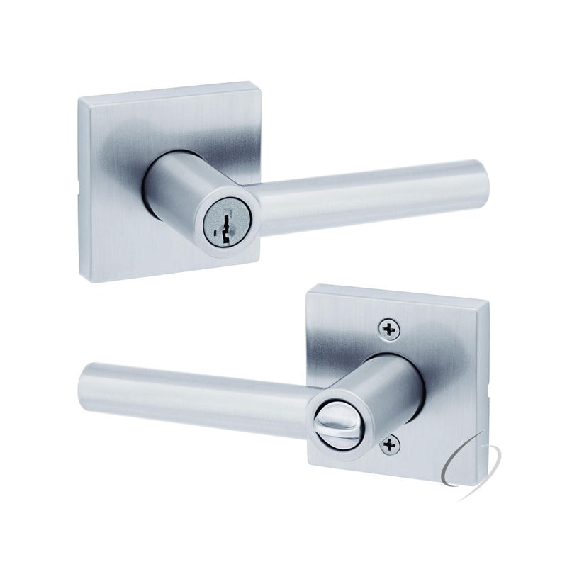 Kwikset Milan Lever with Square Rose Entry Door Lock SmartKey with 6AL Latch and RCS Strike Kwikset