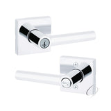 Kwikset Milan Lever with Square Rose Entry Door Lock SmartKey with 6AL Latch and RCS Strike Kwikset
