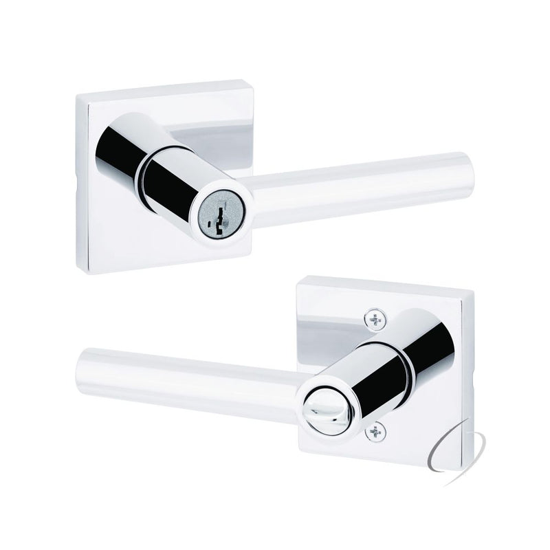 Kwikset Milan Lever with Square Rose Entry Door Lock SmartKey with 6AL Latch and RCS Strike Kwikset