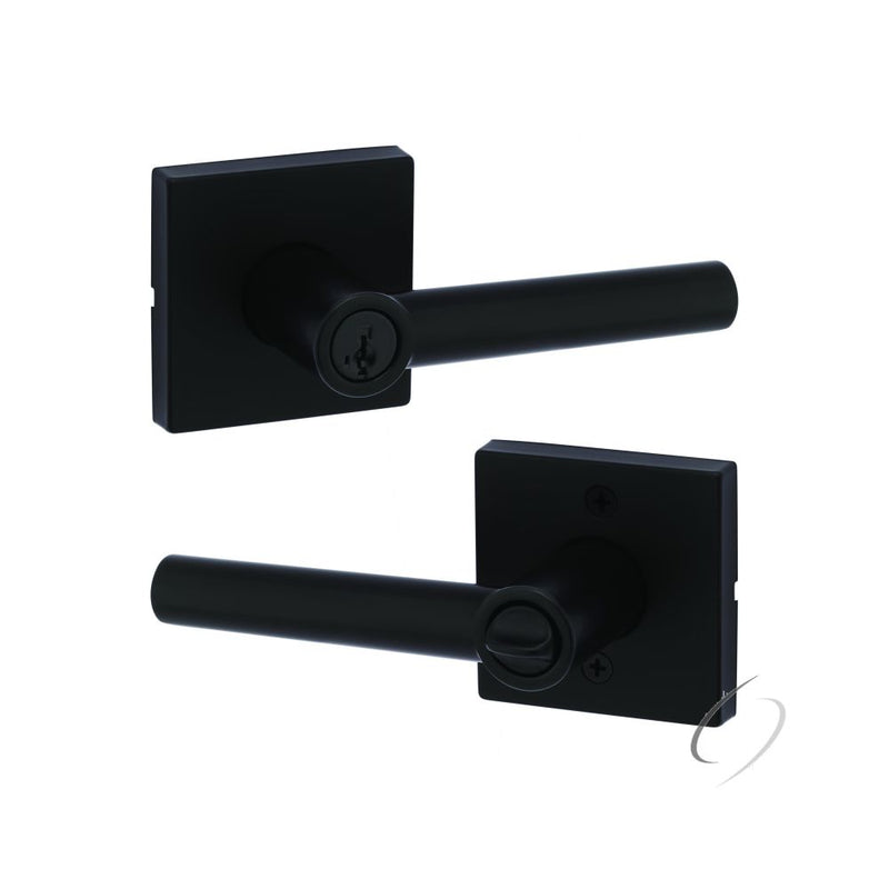 Kwikset Milan Lever with Square Rose Entry Door Lock SmartKey with 6AL Latch and RCS Strike Kwikset