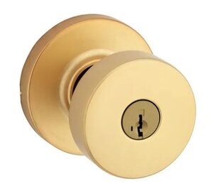 Kwikset Pismo Knob with Round Rose Entry Lock SmartKey with 6AL Latch and RCS Strike Kwikset