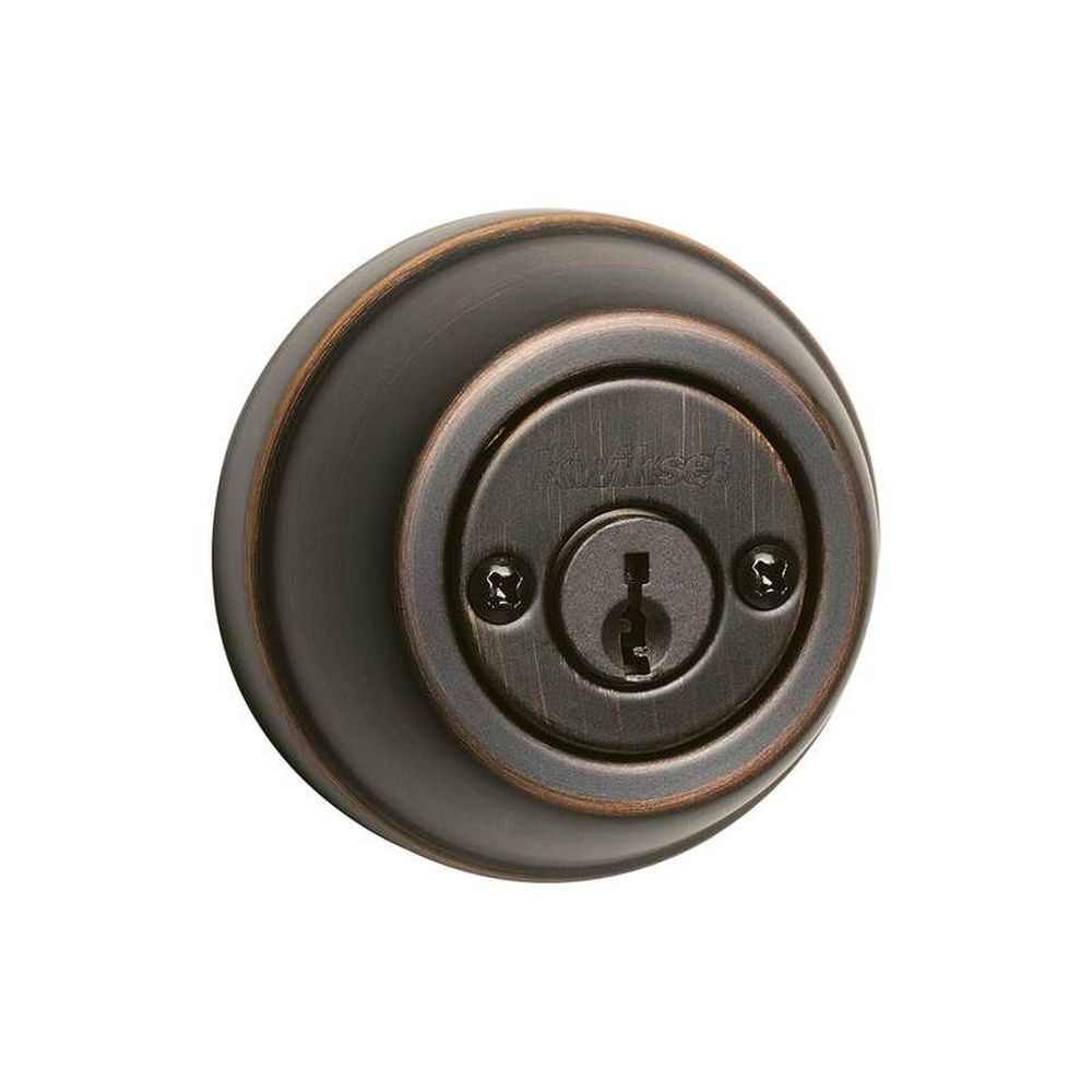 Kwikset Double Cylinder Deadbolt with 6AL Latch and STRKP Strike Pack which includes Square Corner, Round Corner and 5303 Round Corner Full Lip Strikes Kwikset