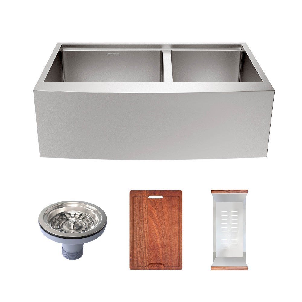 Swiss Madison Rivage 33 x 22 Dual Basin Apron Kitchen Workstation Sink Swiss Madison