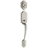 Kwikset Arlington Single Cylinder Exterior Handleset SmartKey with 6AL Latch and STRKP Strike Pack which includes Square Corner; Round Corner and 5303 Round Corner Full Lip Strikes Kwikset